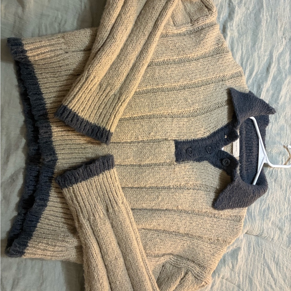 By Together Cream and Gray Sweater